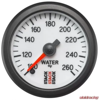 AutoMeter Gauge WTmp ProStpr 52mm Wht 100-260deg.F - ST3358
