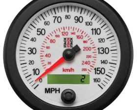AutoMeter Speedo Elec 88mm Wht 160MPH/260km/h
