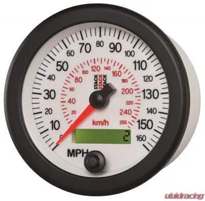AutoMeter Speedo Elec 88mm Wht 160MPH/260km/h - ST3851