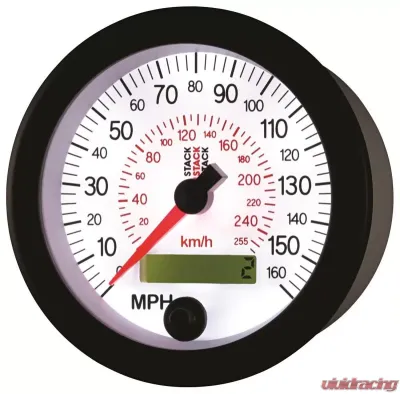 AutoMeter Speedo Elec 88mm Wht 160MPH/260km/h - ST3851