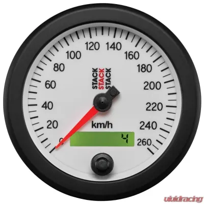 AutoMeter Speedo Elec 88mm Wht 260km/h Prgrm - ST3852