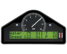 AutoMeter RACE DISPLAY; PRE-CONFIGURED; BLACK; 0-4-10K RPM (PSI; DEG. C; MPH)