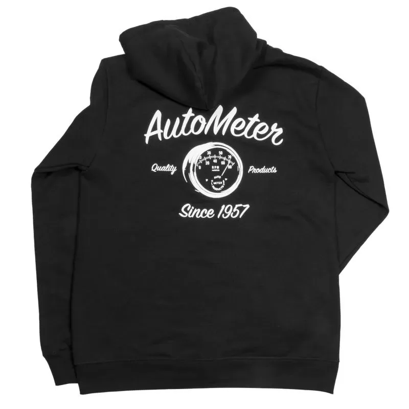 AutoMeter ZIP HOODIE; ADULT LARGE; BLACK; VINTAGE - 0448L