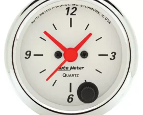 AutoMeter GAUGE; CLOCK; 2 1/16in.; 12HR; ANALOG; ARCTIC WHITE