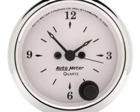 AutoMeter GAUGE; CLOCK; 2 1/16in.; 12HR; ANALOG; OLD TYME WHITE