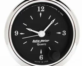 AutoMeter GAUGE; CLOCK; 2 1/16in.; 12HR; ANALOG; OLD TYME BLACK