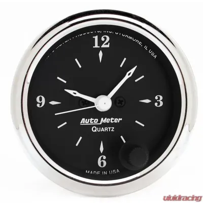 AutoMeter GAUGE; CLOCK; 2 1/16in.; 12HR; ANALOG; OLD TYME BLACK - 1785