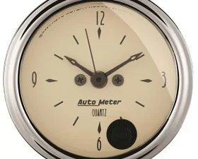 AutoMeter GAUGE; CLOCK; 2 1/16in.; 12HR; ANALOG; ANTIQUE BEIGE