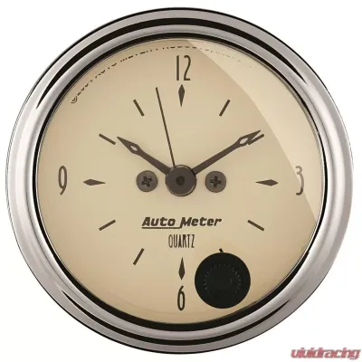AutoMeter GAUGE; CLOCK; 2 1/16in.; 12HR; ANALOG; ANTIQUE BEIGE - 1885