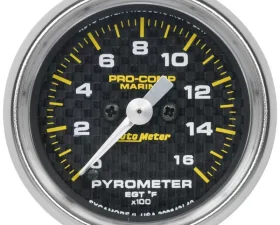 AutoMeter GAUGE; PYROMETER; 2 1/16in.; 0-1;600deg.F; MARINE CARBON FIBER