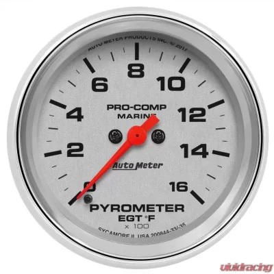 AutoMeter GAUGE; PYROMETER; 2 5/8in.; 0-1;600deg.F; MARINE CHROME - 200844-35