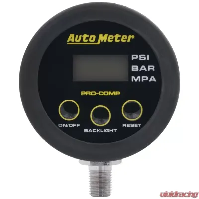 AutoMeter GAUGE HEAD; TIRE PRESS; 50 PSI/3.45 BAR; RACE DIGITAL; BACKLIT W/MEM; PRO-COMP - 2167