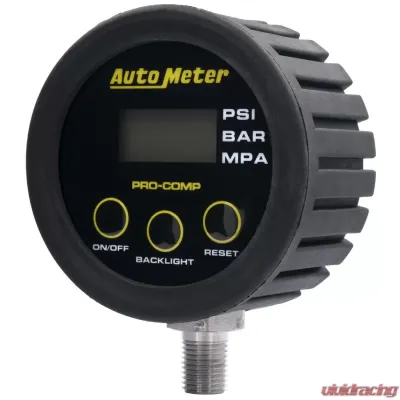 AutoMeter GAUGE HEAD; TIRE PRESS; 50 PSI/3.45 BAR; RACE DIGITAL; BACKLIT W/MEM; PRO-COMP - 2167