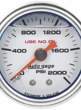 AutoMeter GAUGE; PRESS; 1.5in. DIRECT MNT; 2;000PSI; LIQUID FILLED MECH; WHT; 1/8in. NPTF                                     - 2183 - Image 4