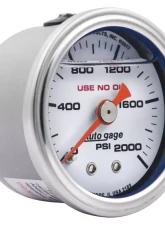 AutoMeter GAUGE; PRESS; 1.5in. DIRECT MNT; 2;000PSI; LIQUID FILLED MECH; WHT; 1/8in. NPTF                                     - 2183 - Image 3
