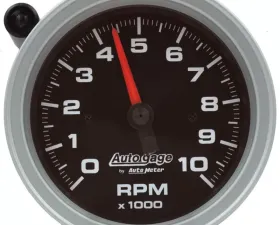AutoMeter GAUGE; TACH; 3 3/4in.; 10K RPM; PEDESTAL W/EXT SHIFT LIGHT; BLK DIAL BLK CASE; A