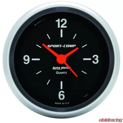 AutoMeter GAUGE; CLOCK; 2 5/8in.; 12HR; ANALOG; SPORT-COMP - 3585