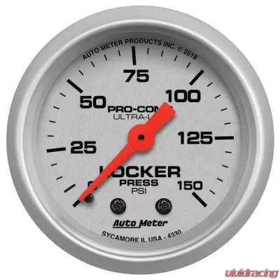AutoMeter GAUGE; AIR LOCKER PRESS; 2 1/16in.; 150PSI; MECHANICAL; ULTRA-LITE - 4330