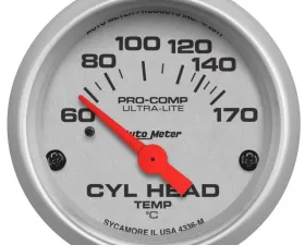 AutoMeter GAUGE; CYLINDER HEAD TEMP; 2 1/16in.; 60-170deg.C; ELECTRIC; ULTRA-LITE