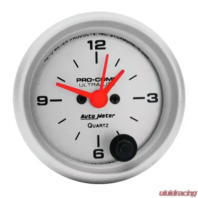 AutoMeter GAUGE; CLOCK; 2 1/16in.; 12HR; ANALOG; ULTRA-LITE - 4385