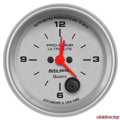 AutoMeter GAUGE; CLOCK; 2 5/8in.; 12HR; ANALOG; ULTRA-LITE - 4485