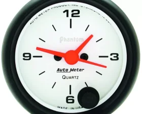 AutoMeter GAUGE; CLOCK; 2 1/16in.; 12HR; ANALOG; PHANTOM