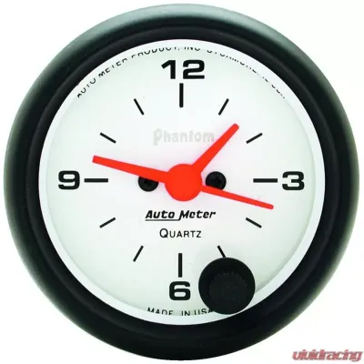 AutoMeter GAUGE; CLOCK; 2 1/16in.; 12HR; ANALOG; PHANTOM - 5785