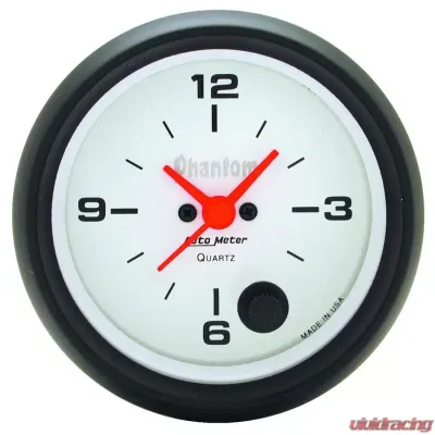 AutoMeter GAUGE; CLOCK; 2 5/8in.; 12HR; ANALOG; PHANTOM - 5885