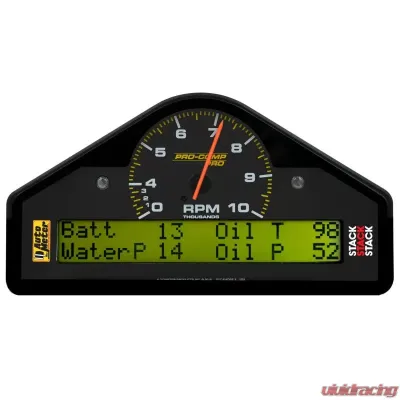 AutoMeter RACE DASH DISPLAY; 10K RPM/WTRP/FUELP/OILP/OILT/WTMP/VOLT; PRO-COMP - 6014