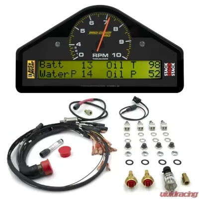 AutoMeter RACE DASH DISPLAY; 10K RPM/WTRP/FUELP/OILP/OILT/WTMP/VOLT; PRO-COMP - 6014