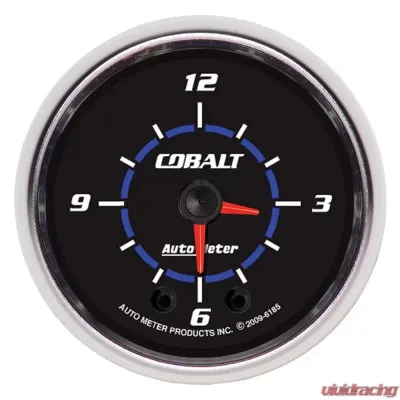 AutoMeter GAUGE; CLOCK; 2 1/16in.; 12HR; ANALOG; COBALT - 6185