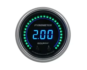 AutoMeter GAUGE; PYROMETER; 2 1/16in.; TWO CHANNEL; SELECTABLE; COBALT ELITE DIGITAL