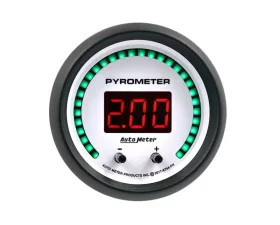 AutoMeter GAUGE; PYROMETER; 2 1/16in.; TWO CHANNEL; SELECTABLE; PHANTOM ELITE DIGITAL