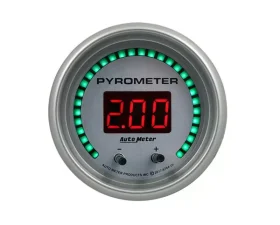 AutoMeter GAUGE; PYROMETER; 2 1/16in.; TWO CHANNEL; SELECTABLE; ULTRA-LITE ELITE DIGITAL