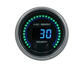 AutoMeter GAUGE; VAC/BOOST; 2 1/16in.; TWO CHANNEL; SELECTABLE; COBALT ELITE DIGITAL