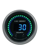 AutoMeter GAUGE; VAC/BOOST; 2 1/16in.; TWO CHANNEL; SELECTABLE; COBALT ELITE DIGITAL                                     - 6758-CB - Image 2