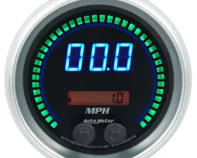 AutoMeter GAUGE; SPEEDO; 3 3/8in.; 260 MPH/260 KM/H; ELEC PROGRAM; COBALT ELITE DIGITAL
