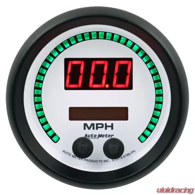 AutoMeter GAUGE; SPEEDO; 3 3/8in.; 260 MPH/260 KM/H; ELEC PROGRAM; PHANTOM ELITE DIGITAL - 6789-PH
