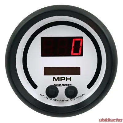 AutoMeter GAUGE; SPEEDO; 3 3/8in.; 260 MPH/260 KM/H; ELEC PROGRAM; PHANTOM ELITE DIGITAL - 6789-PH