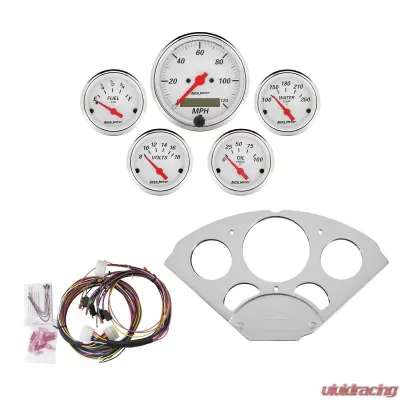 AutoMeter GAUGE KIT; 5 PC; CHEVY CAR 55-56; MPH/FUEL/OILP/WTMP/BAT; AW Chevrolet 1955-1956 - 7033-AW