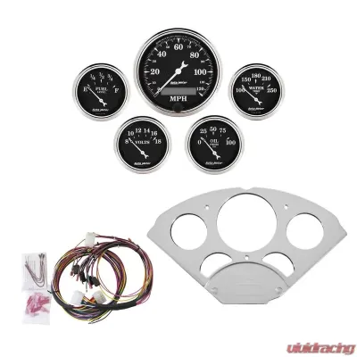 AutoMeter GAUGE KIT; 5 PC; CHEVY CAR 55-56; MPH/FUEL/OILP/WTMP/BAT; OTB Chevrolet 1955-1956 - 7033-OTB