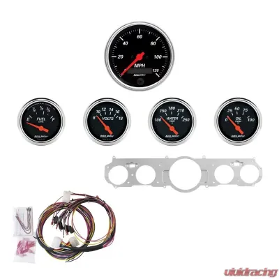 AutoMeter GAUGE KIT; 5 PC; MUSTANG 65-66; MPH/FUEL/OILP/WTMP/BAT; DB Ford Mustang Shelby GT350 1965-1966 - 7035-DB