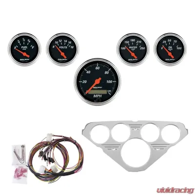 AutoMeter GAUGE KIT; 5 PC; CHEVY TRUCK 55-59; MPH/FUEL/OILP/WTMP/BAT; DB Chevrolet - 7036-DB