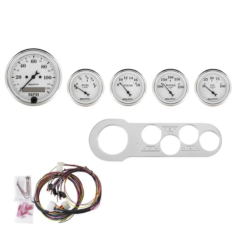 AutoMeter GAUGE KIT; 5 PC; CHEVY CAR 53-54; MPH/FUEL/OILP/WTMP/BAT; OTW Chevrolet 1953-1954 - 7042-OTW
