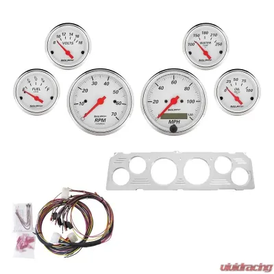 AutoMeter GAUGE KIT; 6 PC; CHEVY TRUCK 64-66; TACH/MPH/FUEL/OILP/WTMP/VOLT; AW Chevrolet 1964-1966 - 7043-AW
