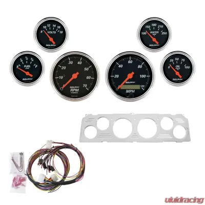 AutoMeter GAUGE KIT; 6 PC; CHEVY TRUCK 64-66; TACH/MPH/FUEL/OILP/WTMP/VOLT; DB Chevrolet 1964-1966 - 7043-DB