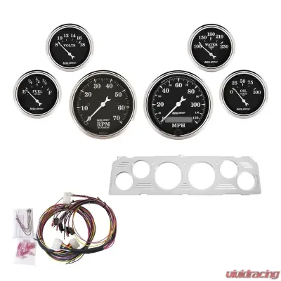 AutoMeter GAUGE KIT; 6 PC; CHEVY TRUCK 64-66; TACH/MPH/FUEL/OILP/WTMP/VOLT; OTB Chevrolet 1964-1966 - 7043-OTB
