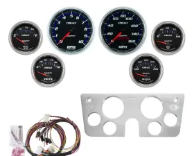 AutoMeter GAUGE KIT; 6 PC; CHEVY TRUCK 67-72; TACH/MPH/FUEL/OILP/WTMP/VOLT; COBALT Chevrolet