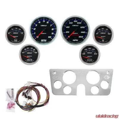 AutoMeter GAUGE KIT; 6 PC; CHEVY TRUCK 67-72; TACH/MPH/FUEL/OILP/WTMP/VOLT; COBALT Chevrolet - 7045-CB