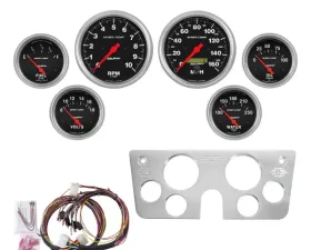 AutoMeter GAUGE KIT; 6 PC; CHEVY TRUCK 67-72; TACH/MPH/FUEL/OILP/WTMP/VOLT; SPORT-COMP Chevrolet 1967-1972